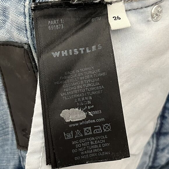 Whistles Distressed Cropped Jeans Women’s 26 Medium Wash Rigid 100% Cotton Denim - Picture 11 of 13